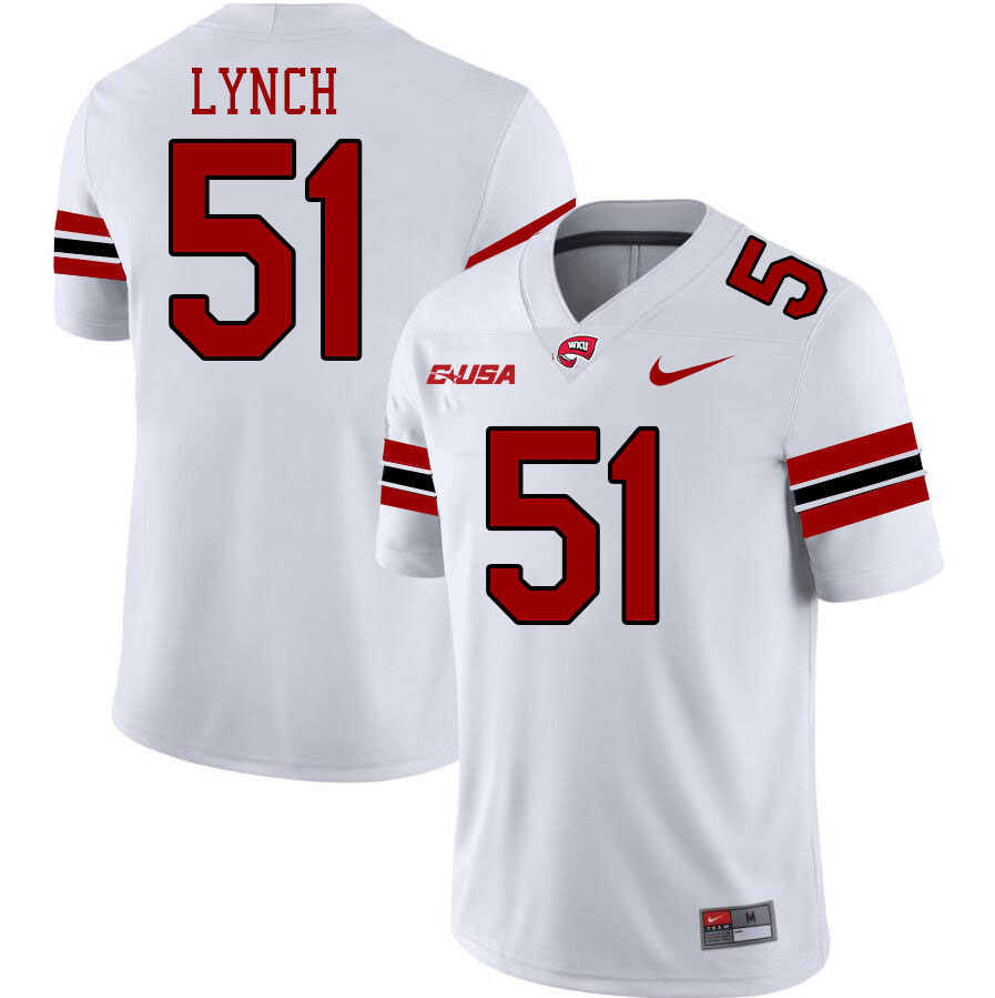 Western Kentucky Hilltoppers #51 Devon Lynch College Football Jerseys Stitched Sale-White